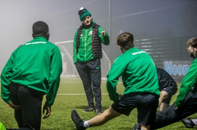 Damien Duff training the U15 boys