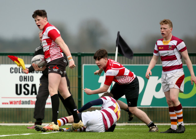 Mark Purcell celebrates scoring a try