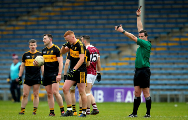 Johnny Buckley is sent off by Referee Sean Hurson