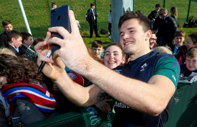 Jacob Stockdale with fans