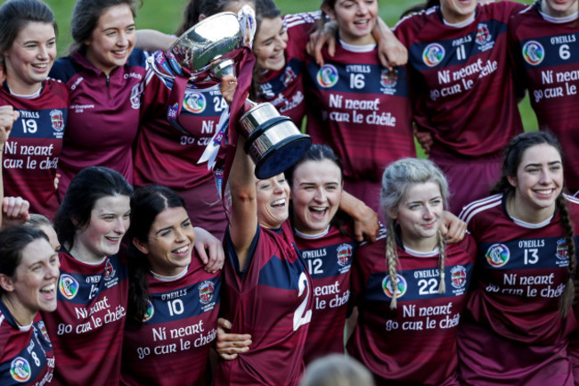 Slaughtneil players celebrate the win