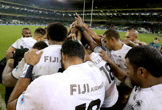 The Fiji team after the game