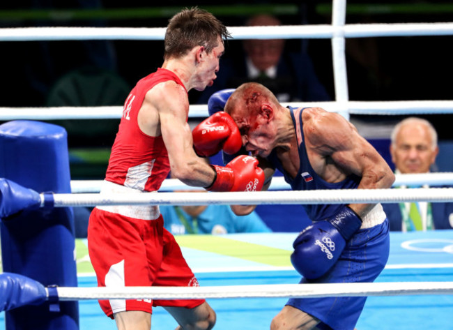 Michael Conlan in action against Vladimir Nikitin