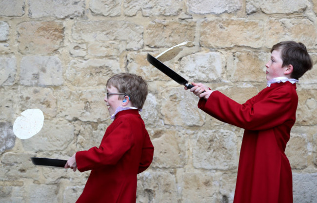 Winchester Cathedral pancake race