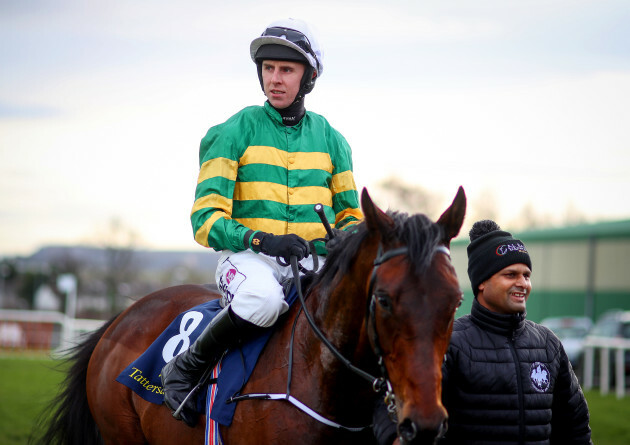 Mark Walsh on Sir Erec wins the Tattersalls Ireland Spring Juvenile Hurdle