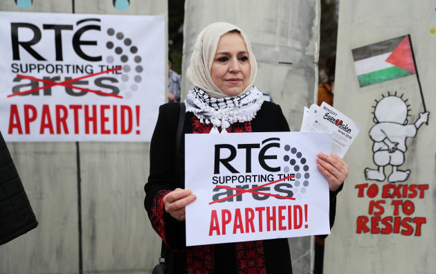 Boycott Eurovision protest at RTE Studios