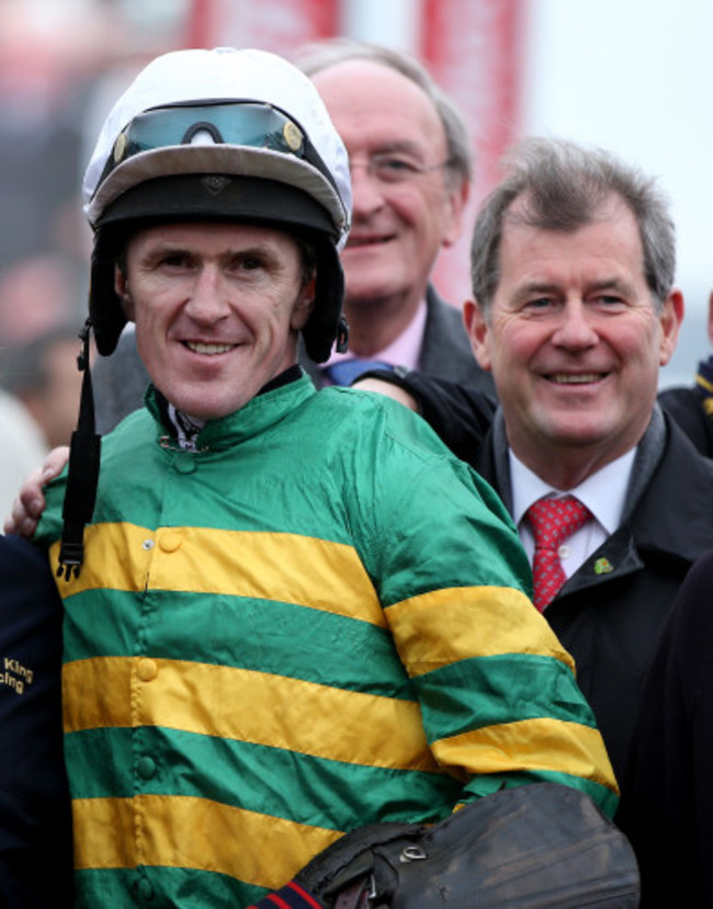 AP McCoy celebrates winning with JP McManus