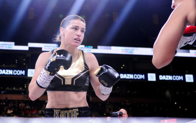 Katie Taylor in acton against Cindy Serrano