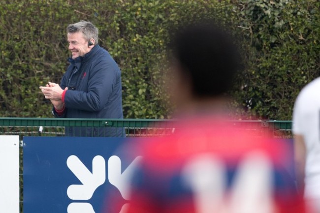 Andy Wood celebrates his side scoring a try