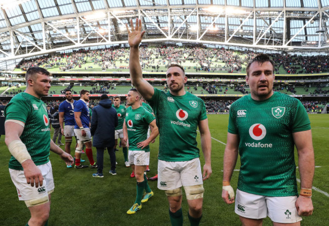 Jack Conan acknowledges the crowd after the game