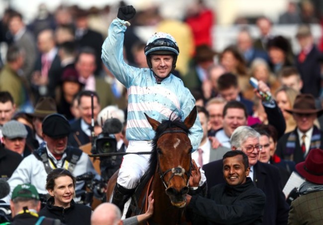 Noel Fehily onboard Summerville Boy celebrates winning