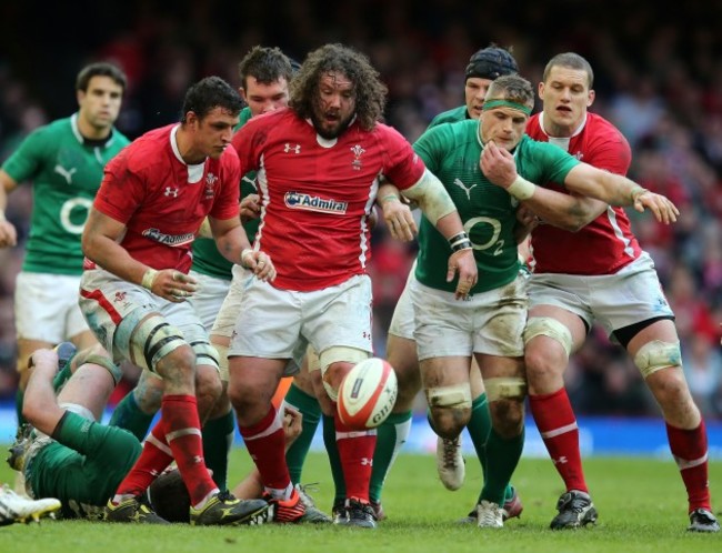 Jamie Heaslip with Aaron Shingler, Adam Jones and Ian Evans