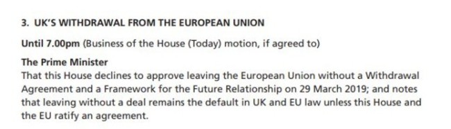 no deal motion