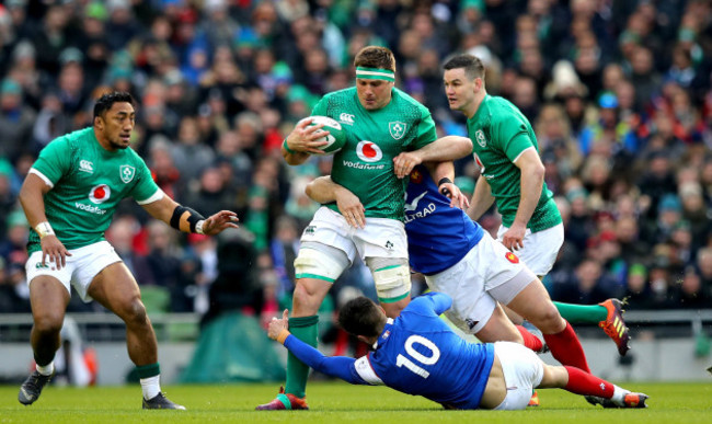 CJ Stander with Romain Ntamack and Guilhem Guirado