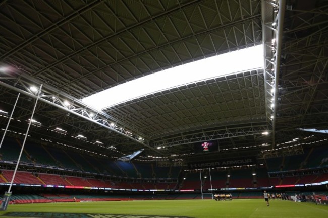 The roof being closed at the Millennium Stadium