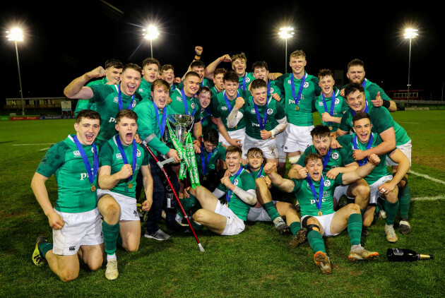 Ireland players celebrate after the game