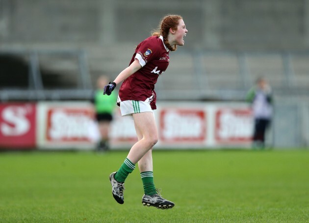 Sarah Dillon celebrates scoring