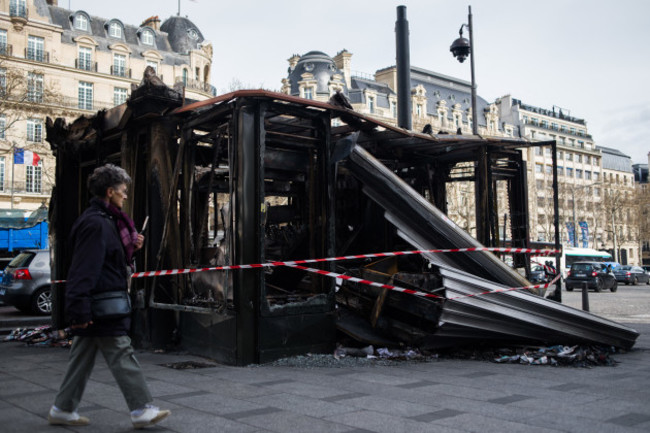 Damages on The Champs Elysees After Yellow Vests Protests - Paris