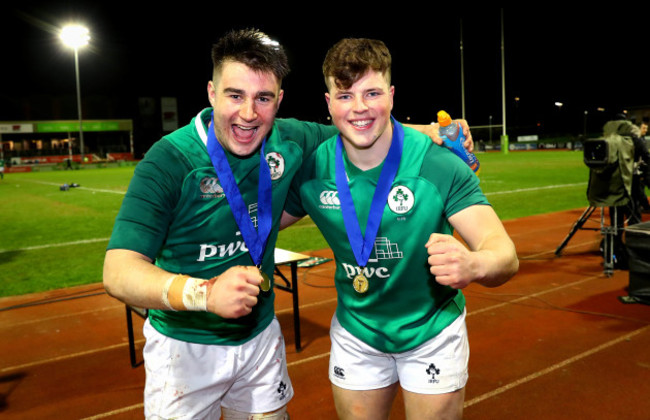 John Hodnett and Josh Wycherley celebrate