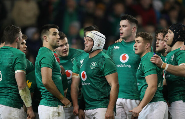 Ireland&rsquo;s Conor Murray Rory Best James Ryan Jordan Larmour and Sean O'Brien