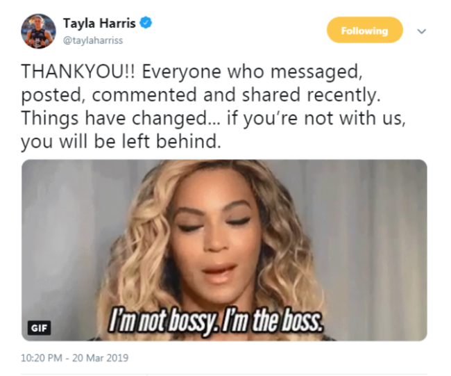 tayla tweet