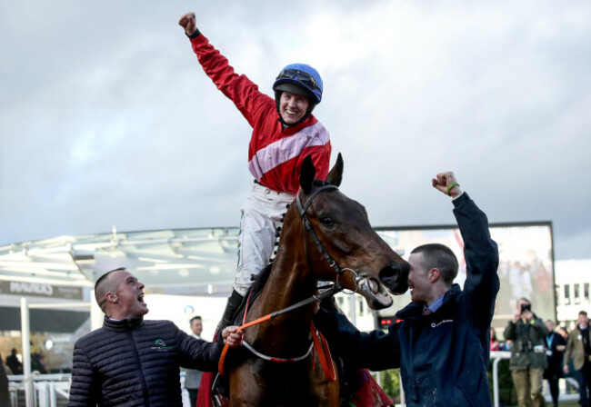 Rachael Blackmore onboard A Plus Tard celebrates winning