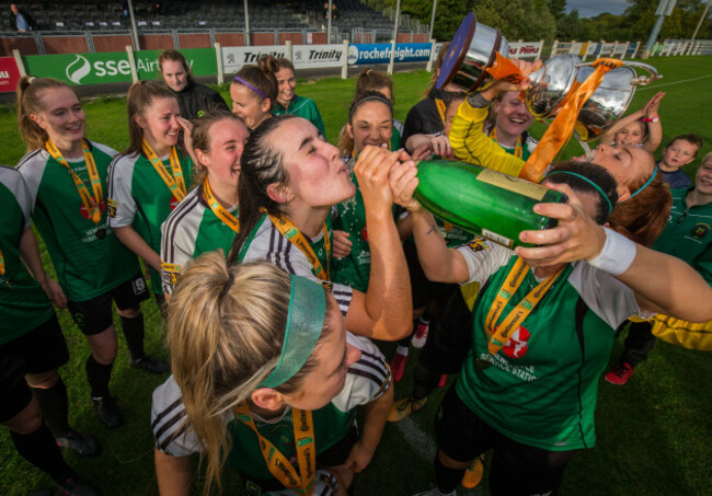 Niamh Farrelly celebrates after the game