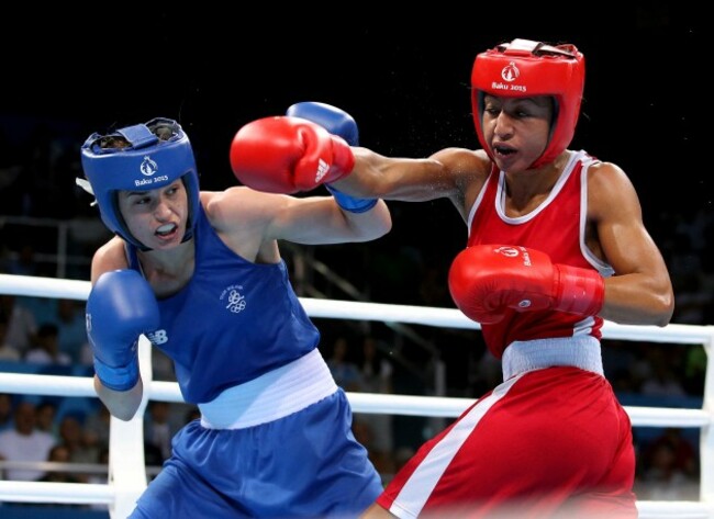 Katie Taylor in action against Estelle Mossely