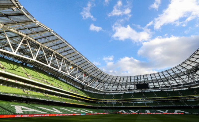 A view of the Aviva Stadium ahead of the game
