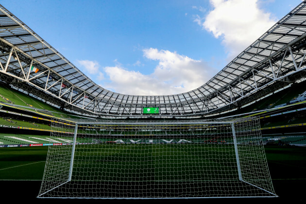 A view of the Aviva Stadium ahead of the game