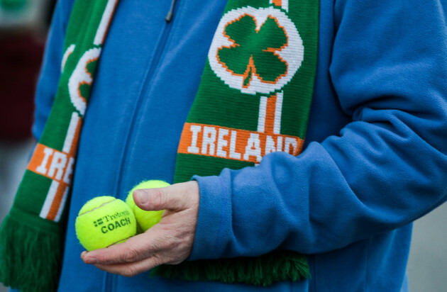 A view of an Ireland fan ahead of the game