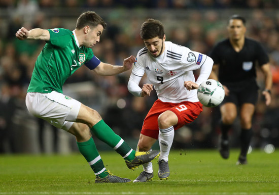 Seamus Coleman and Otar Kiteishvili