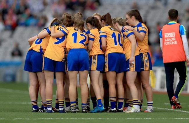 The Clare team huddle