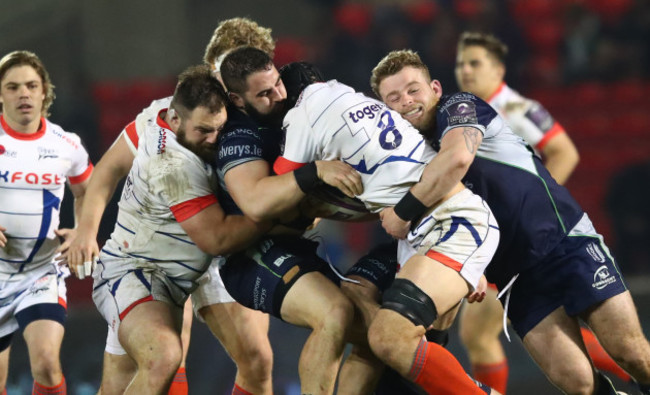 Joe Jones and Josh Beaumont with Peter McCabe and Finlay Bealham