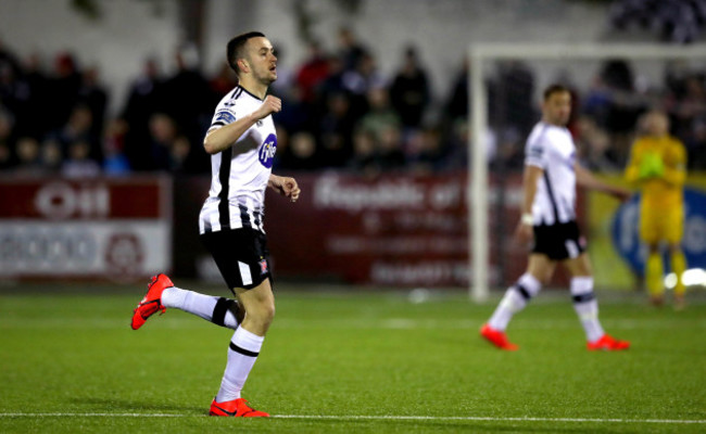 Michael Duffy celebrates scoring