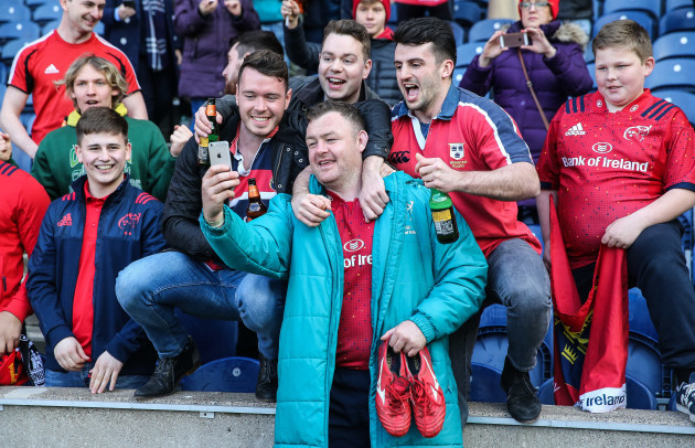 Dave Kilcoyne celebrates with fans after the game