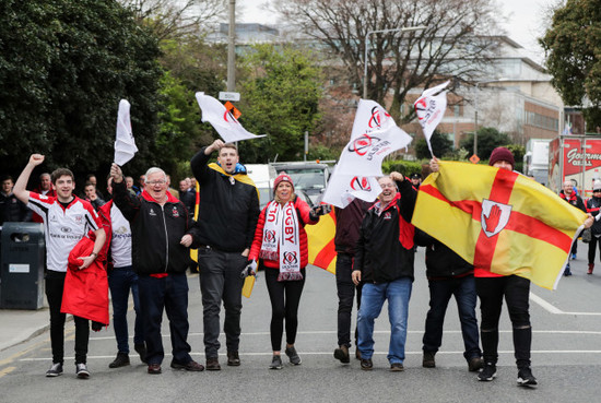 Ulster fans on the way to the game