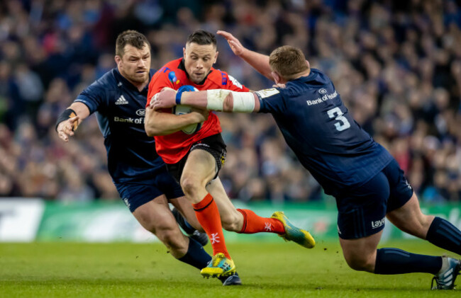 Tadhg Furlong and Cian Healy with John Cooney