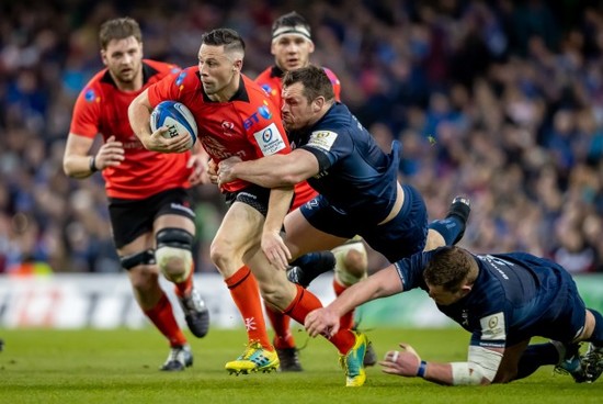 Tadhg Furlong and Cian Healy with John Cooney