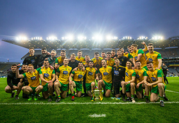 Donegal with the trophy after the game