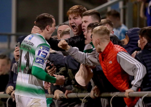 Sean Kavanagh celebrates the goal of Jack Byrne with supporters