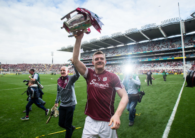 Joe Canning celebrates with the Liam MacCarthy cup