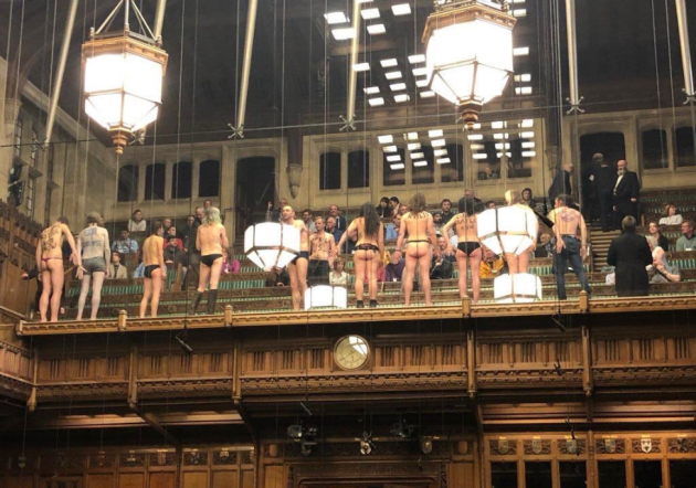 Naked protesters