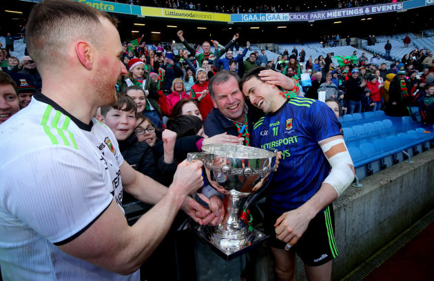 Robert Hennelly and Jason Doherty celebrate with fans
