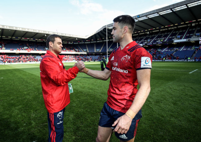 Johann van Graan and Conor Murray celebrate winning