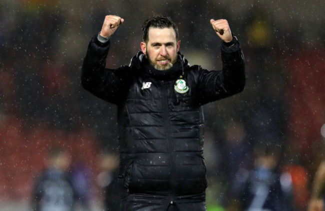 Stephen Bradley celebrates after the game