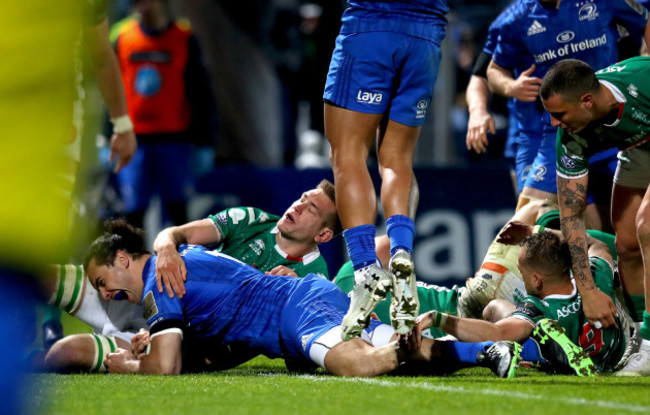 James Lowe scores his side's first try