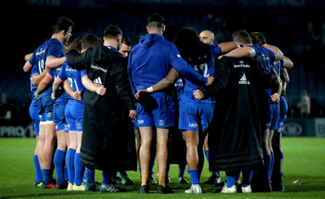 Leinster team huddle