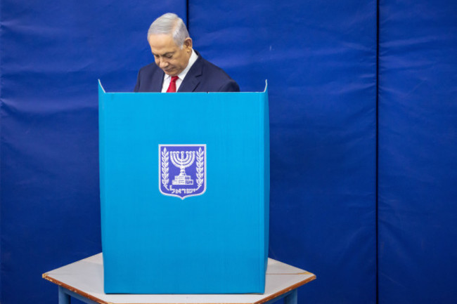 MIDEAST-JERUSALEM-ELECTION-ISRAELI PM-VOTE