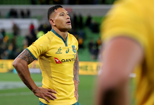 Israel Folau dejected after the game